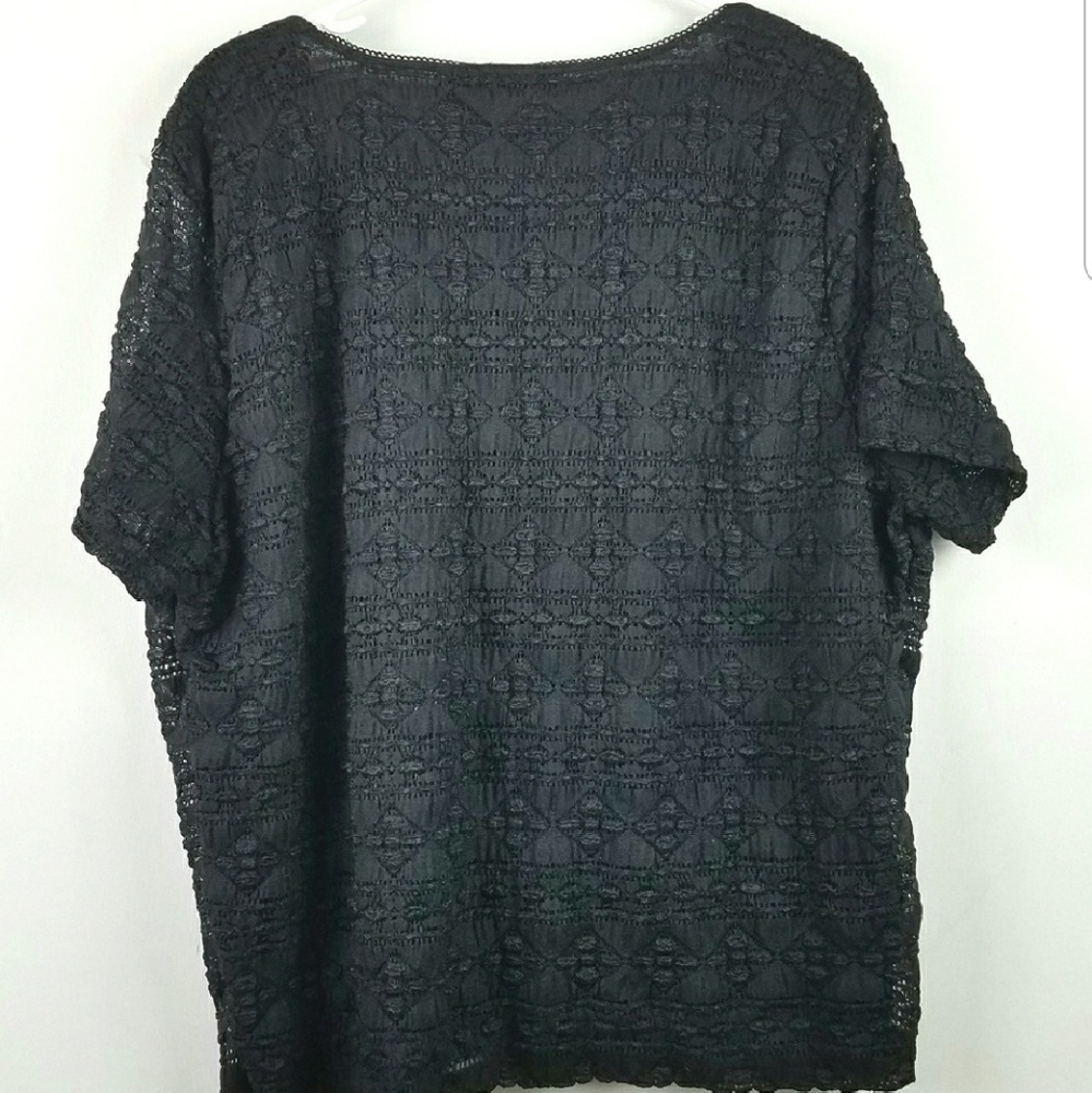 Black Lace Shirt Sz 3X - Picture 3 of 3